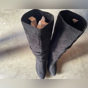 Cathy Jeans below knee long heeled boots